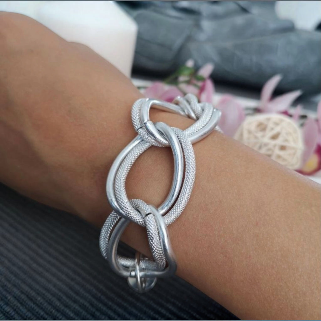 Donatella - Silbernes Aluminium Armband