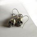 Totenkopf Ohrringe Ruthenium & Brisur 925 Sterling Silber