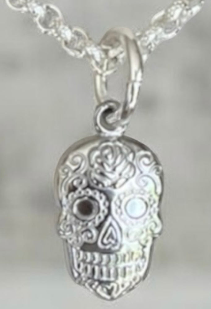 Kette Totenkopf Silber Neu