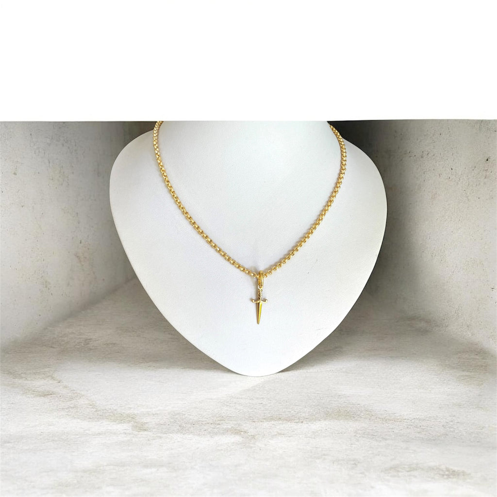 Kette Gothic Schwert Gold Neu