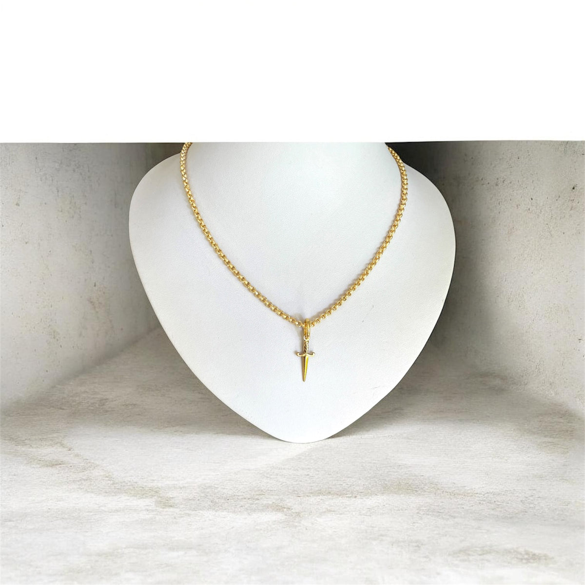Kette Gothic Schwert Gold Neu