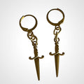 Gothic Schwert Ohrringe Gold Neu